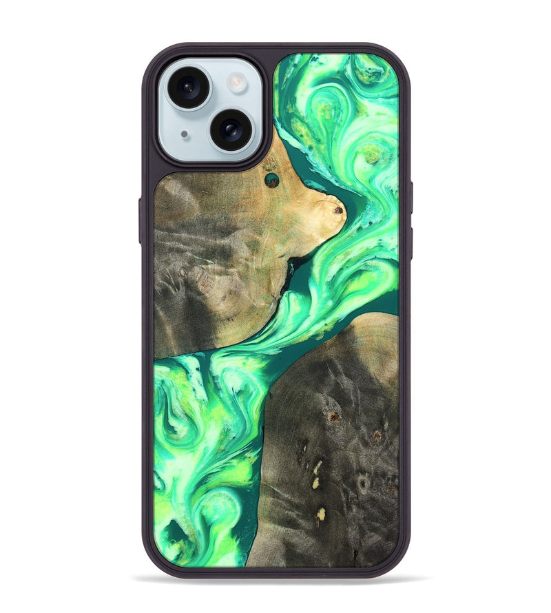 iPhone 15 Plus Wood Phone Case - Zella (Neon, 819540)