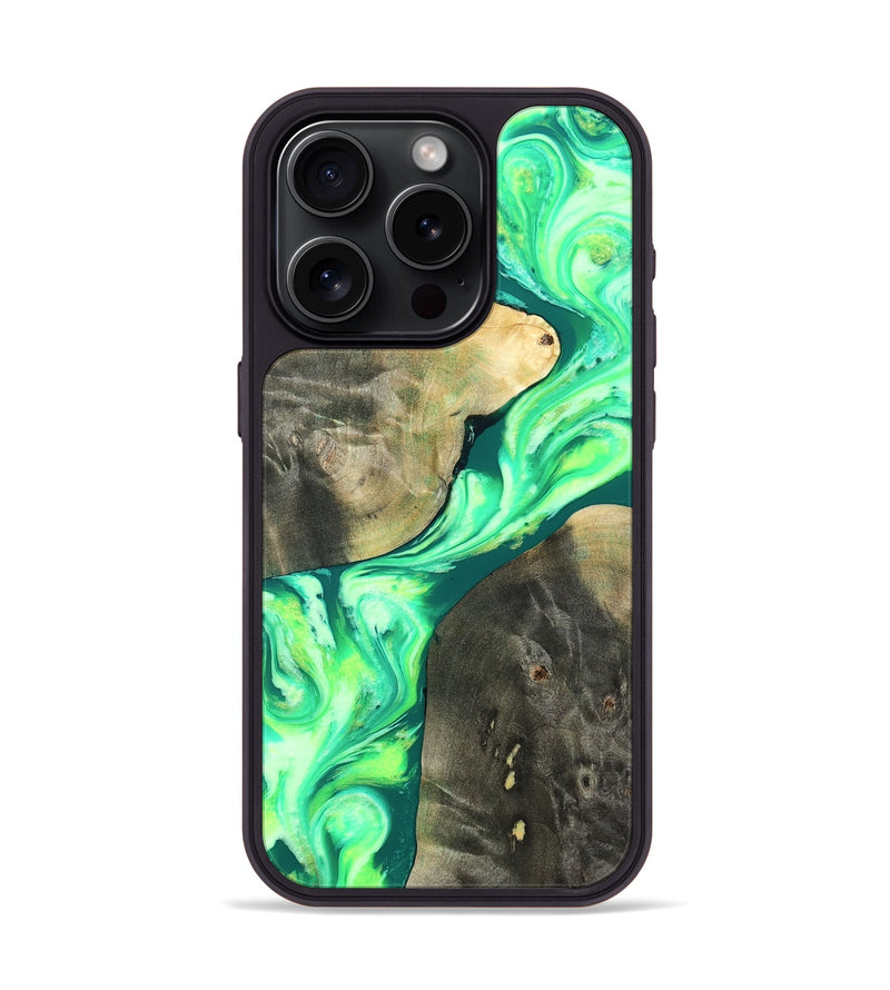 iPhone 15 Pro Wood Phone Case - Zella (Neon, 819540)