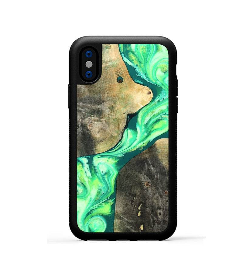 iPhone Xs Wood Phone Case - Zella (Neon, 819540)
