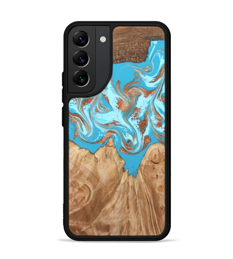Galaxy S22 Plus Wood Phone Case - Nico (Teal & Gold, 819542)