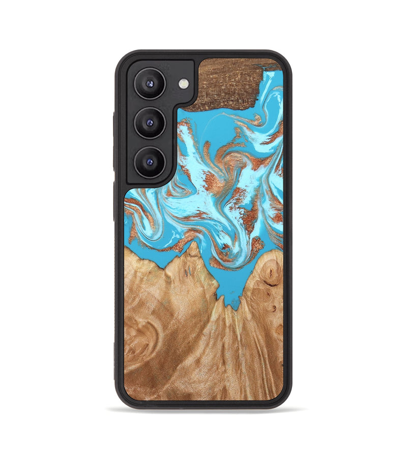 Galaxy S23 Wood Phone Case - Nico (Teal & Gold, 819542)