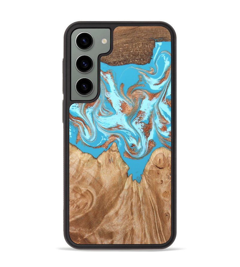 Galaxy S23 Plus Wood Phone Case - Nico (Teal & Gold, 819542)