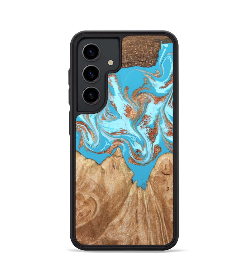 Galaxy S24 Wood Phone Case - Nico (Teal & Gold, 819542)