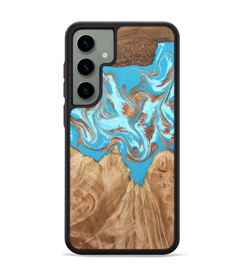Galaxy S24 Plus Wood Phone Case - Nico (Teal & Gold, 819542)