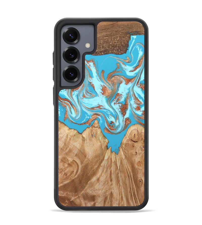 Galaxy S25 Plus Wood Phone Case - Nico (Teal & Gold, 819542)