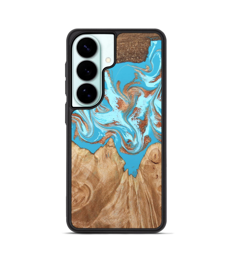 Galaxy S26 Wood Phone Case - Nico (Teal & Gold, 819542)