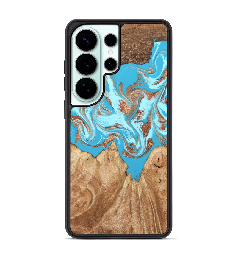 Galaxy S26 Ultra Wood Phone Case - Nico (Teal & Gold, 819542)