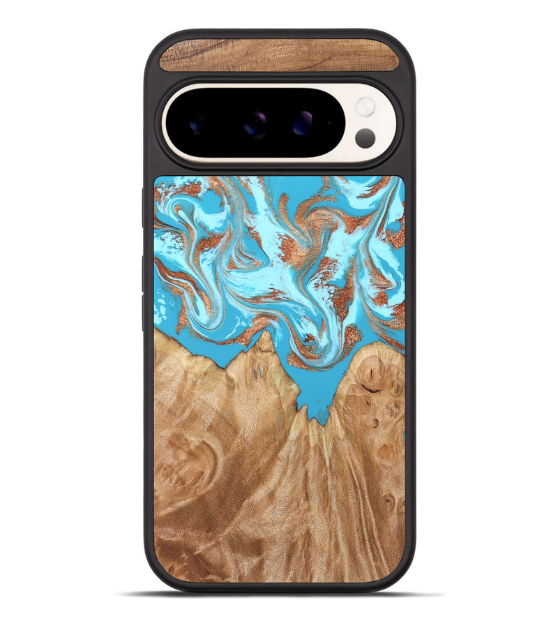 Pixel 9 Pro XL Wood Phone Case - Nico (Teal & Gold, 819542)