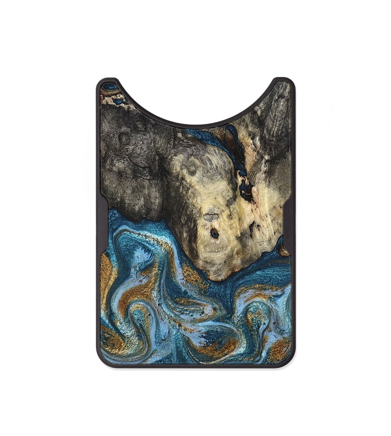 Alloy Wood Wallet - Saylor (Teal & Gold, 819544)
