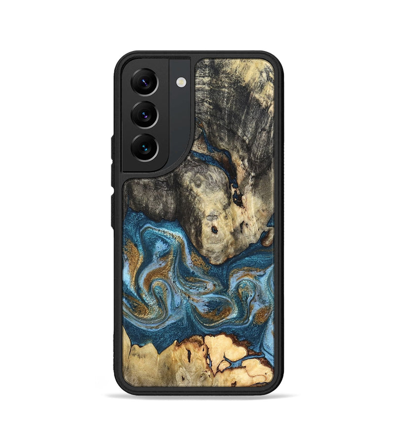 Galaxy S22 Wood Phone Case - Saylor (Teal & Gold, 819544)