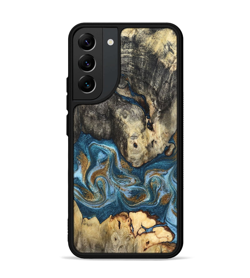 Galaxy S22 Plus Wood Phone Case - Saylor (Teal & Gold, 819544)