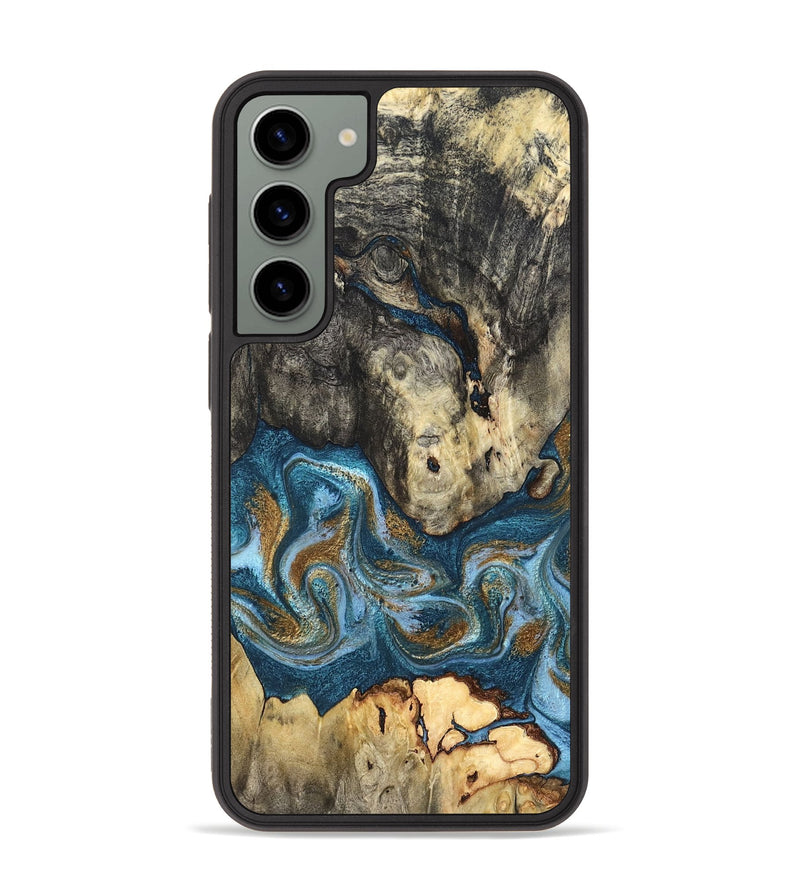 Galaxy S23 Plus Wood Phone Case - Saylor (Teal & Gold, 819544)