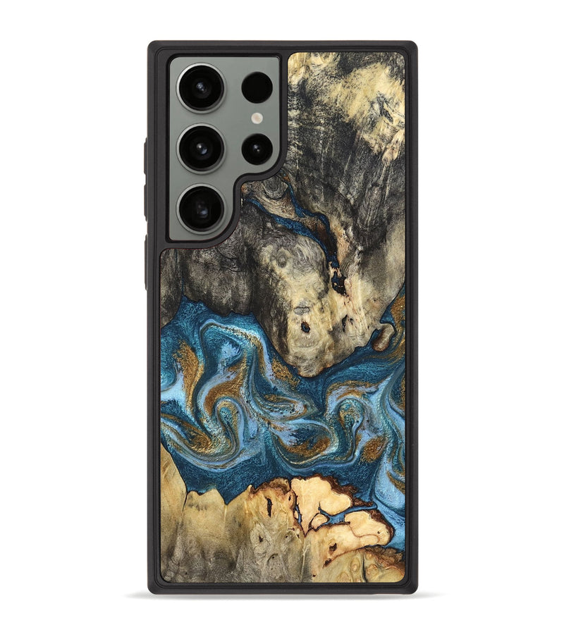 Galaxy S23 Ultra Wood Phone Case - Saylor (Teal & Gold, 819544)