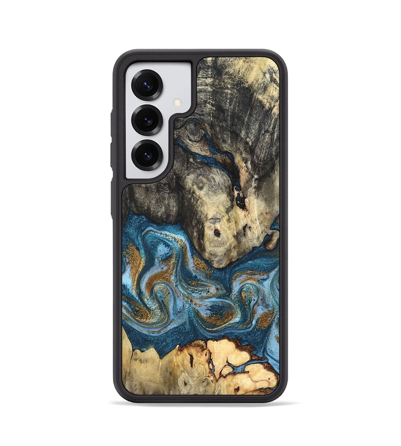 Galaxy S25 Wood Phone Case - Saylor (Teal & Gold, 819544)
