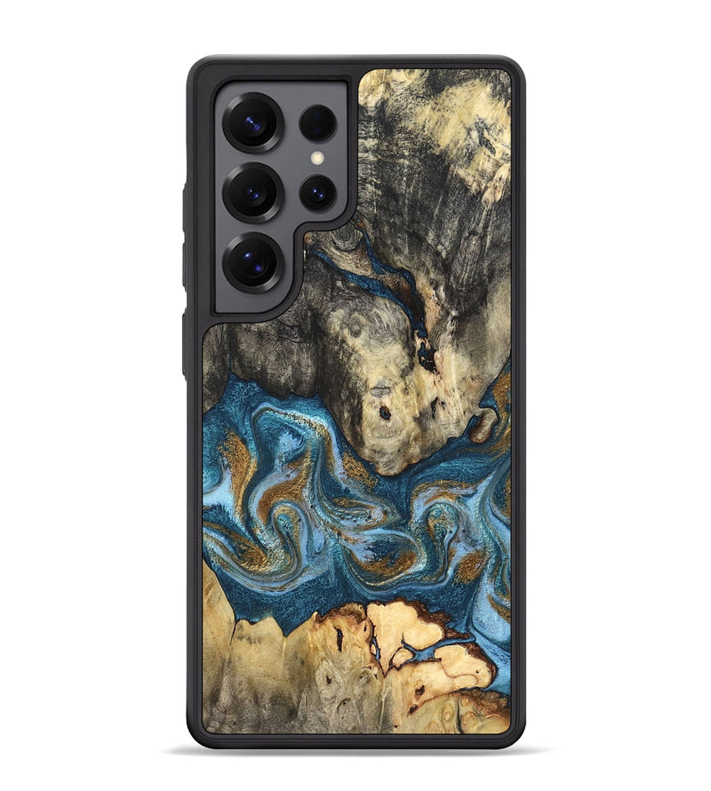 Galaxy S25 Ultra Wood Phone Case - Saylor (Teal & Gold, 819544)