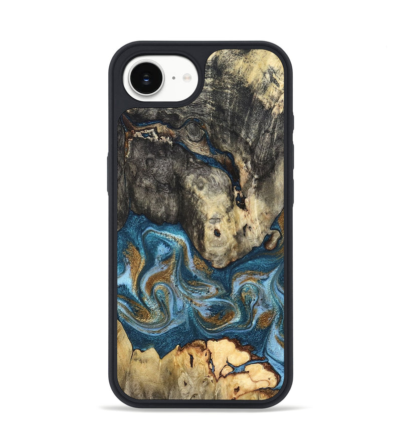 iPhone 17e Wood Phone Case - Saylor (Teal & Gold, 819544)