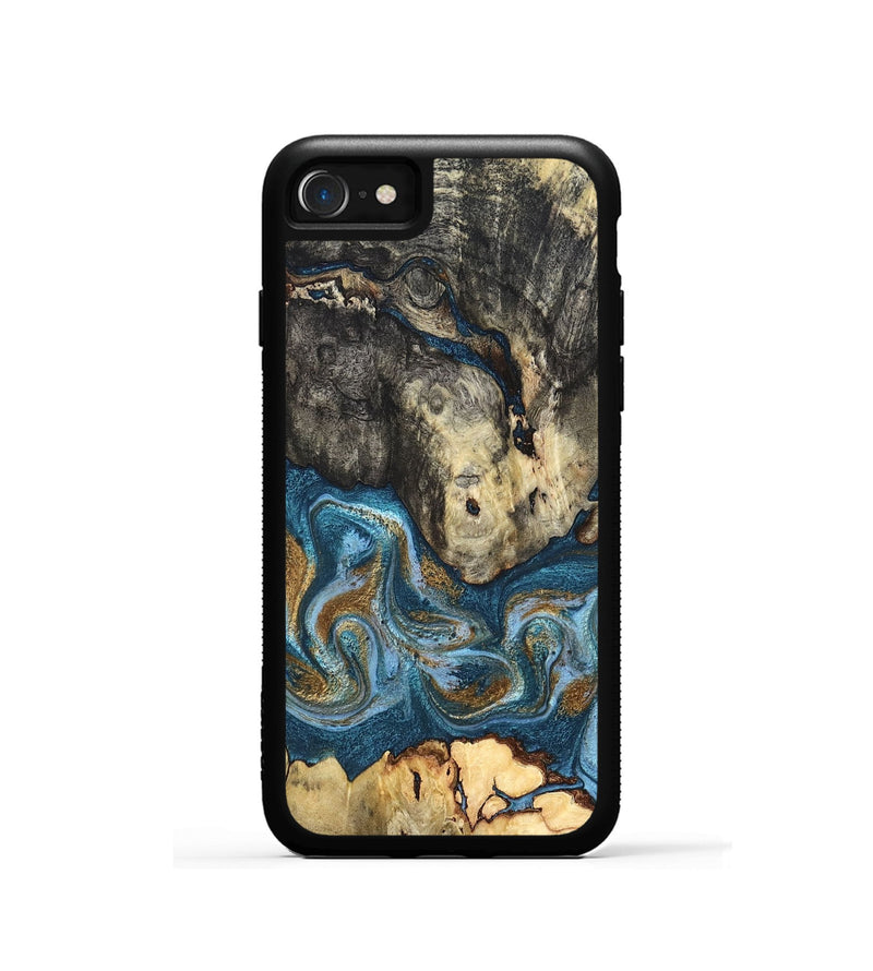 iPhone SE Wood Phone Case - Saylor (Teal & Gold, 819544)