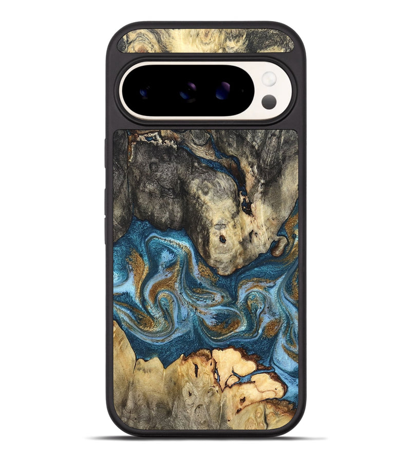 Pixel 9 Pro XL Wood Phone Case - Saylor (Teal & Gold, 819544)