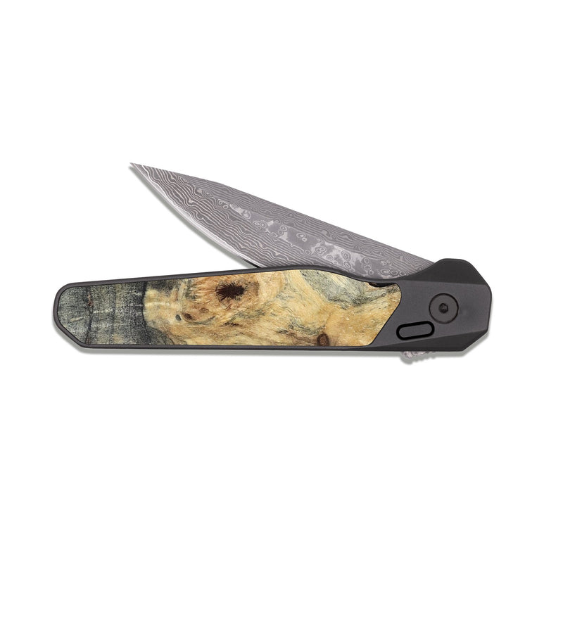 EDC Dark Damascus Wood Pocket Knife - Devonte (Wood Burl, 819548)
