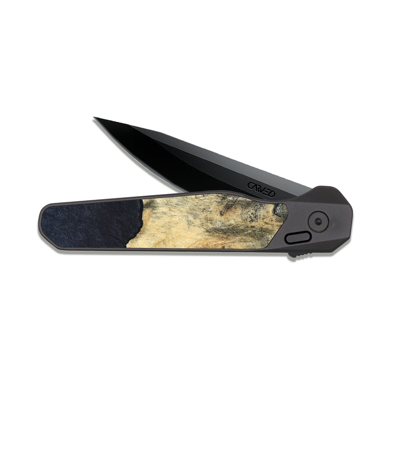 EDC Dark Slate Wood Pocket Knife - Kristin (Wood Burl, 819556)