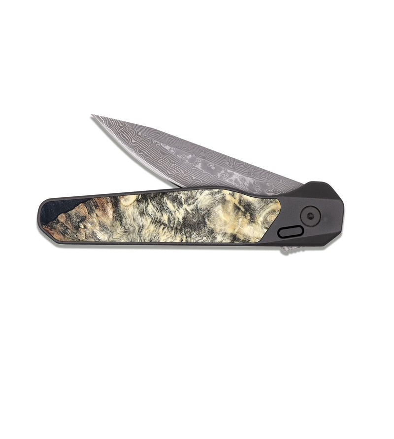EDC Dark Damascus Wood Pocket Knife - Simeon (Wood Burl, 819559)