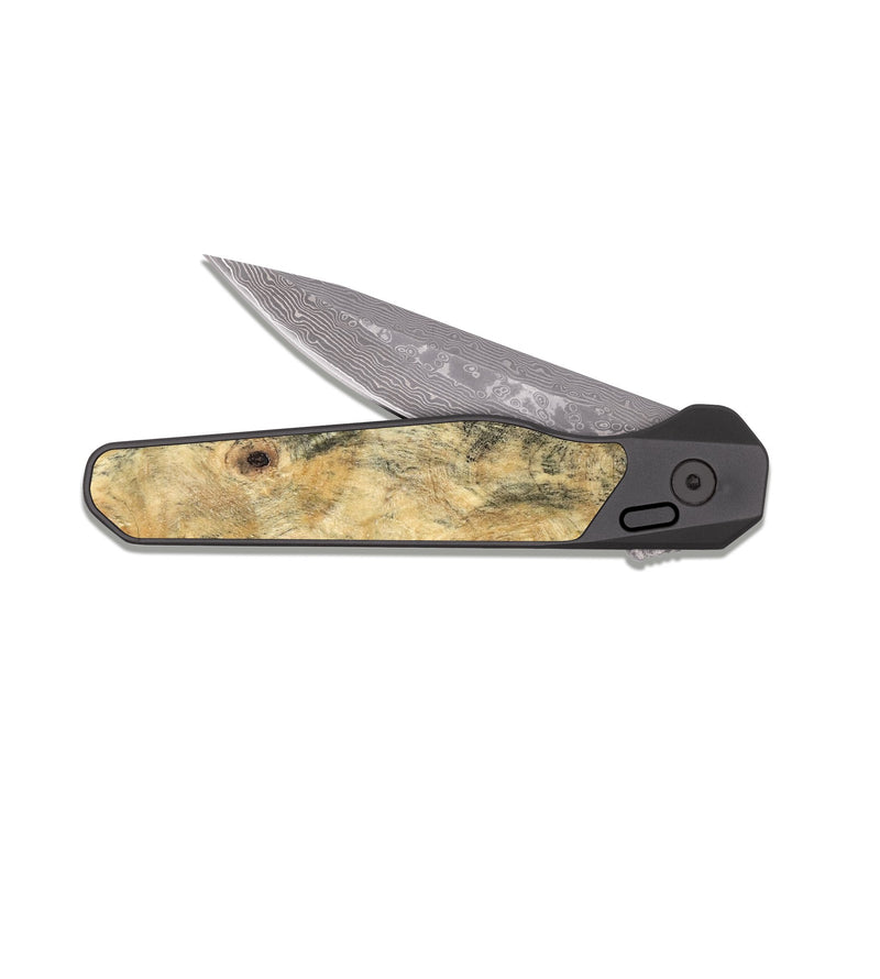 EDC Dark Damascus Wood Pocket Knife - Mariana (Wood Burl, 819561)