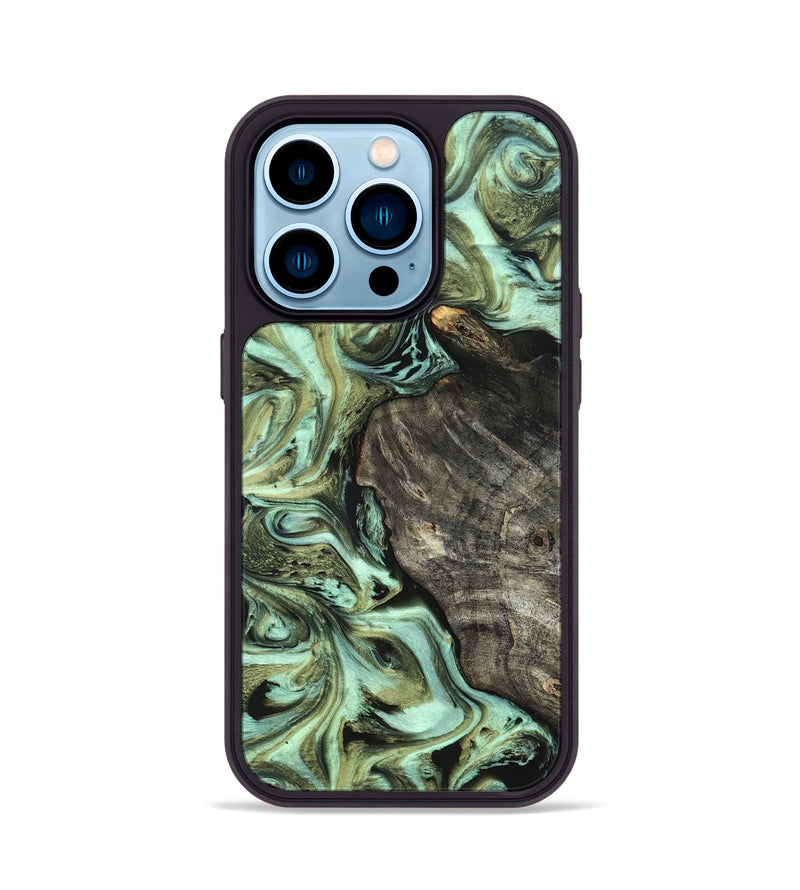 iPhone 14 Pro Wood Phone Case - Reid (Green, 819562)