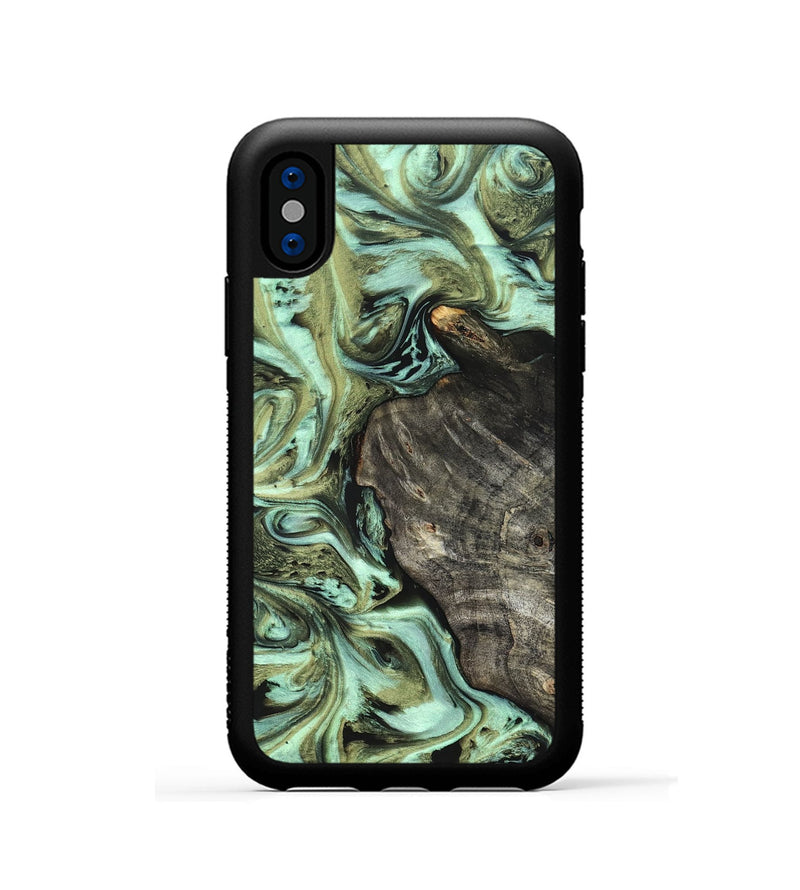 iPhone Xs Wood Phone Case - Reid (Green, 819562)