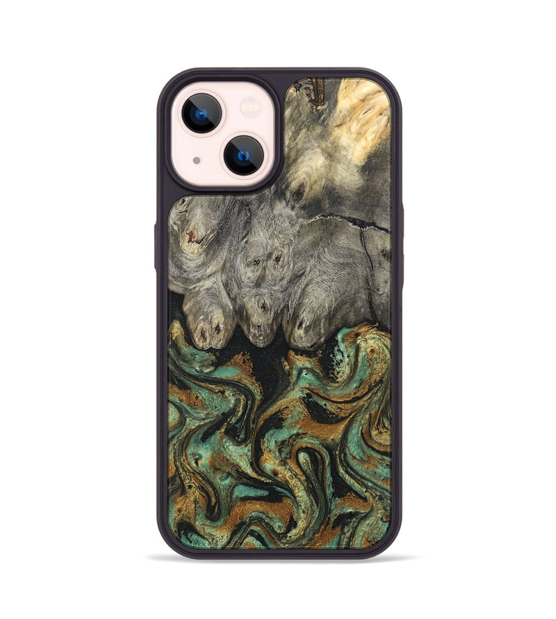 iPhone 14 Wood Phone Case - Essence (Green, 819566)