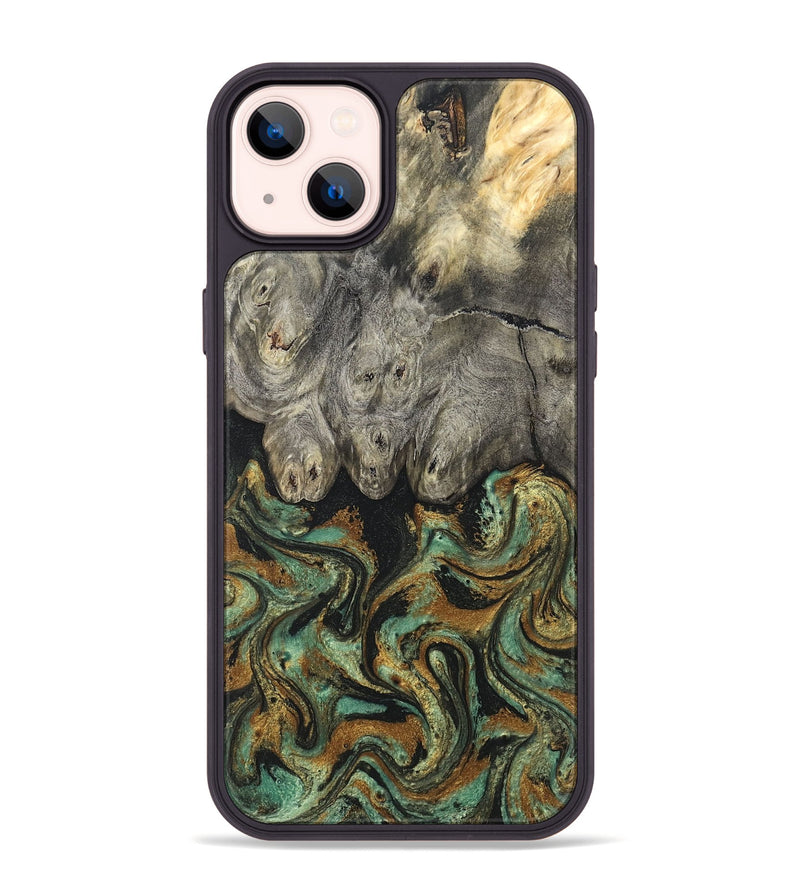 iPhone 14 Plus Wood Phone Case - Essence (Green, 819566)