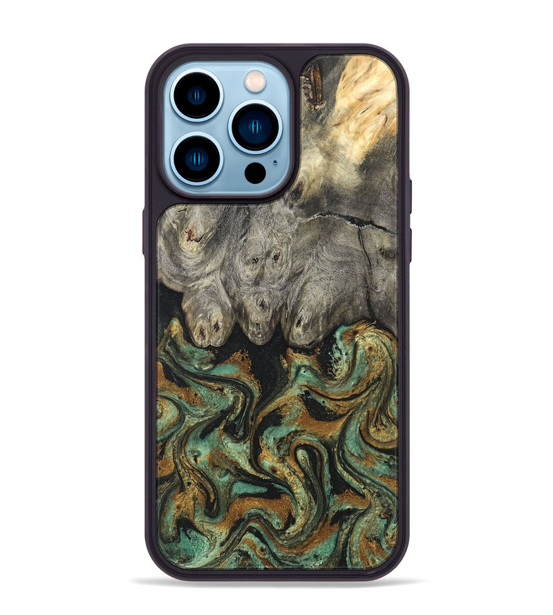 iPhone 14 Pro Max Wood Phone Case - Essence (Green, 819566)