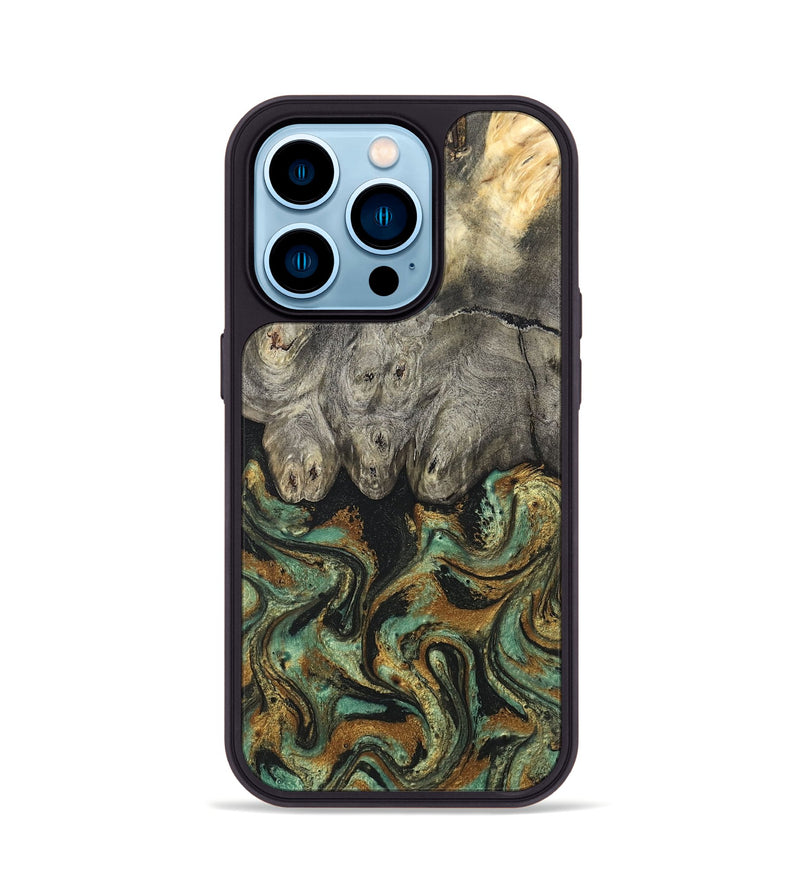 iPhone 14 Pro Wood Phone Case - Essence (Green, 819566)