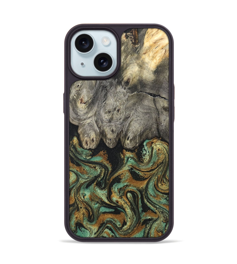 iPhone 15 Wood Phone Case - Essence (Green, 819566)