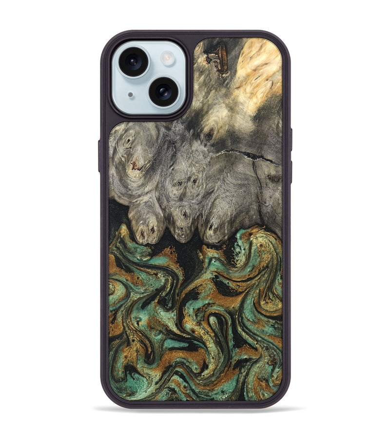 iPhone 15 Plus Wood Phone Case - Essence (Green, 819566)