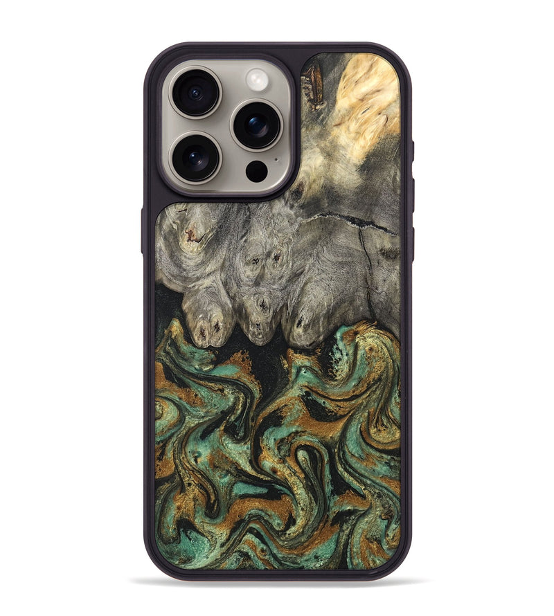 iPhone 15 Pro Max Wood Phone Case - Essence (Green, 819566)