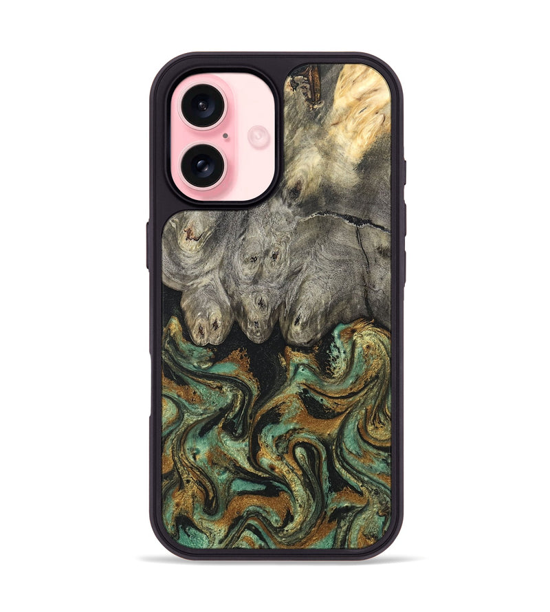 iPhone 16 Wood Phone Case - Essence (Green, 819566)