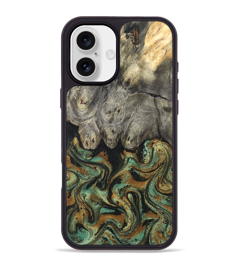 iPhone 16 Plus Wood Phone Case - Essence (Green, 819566)