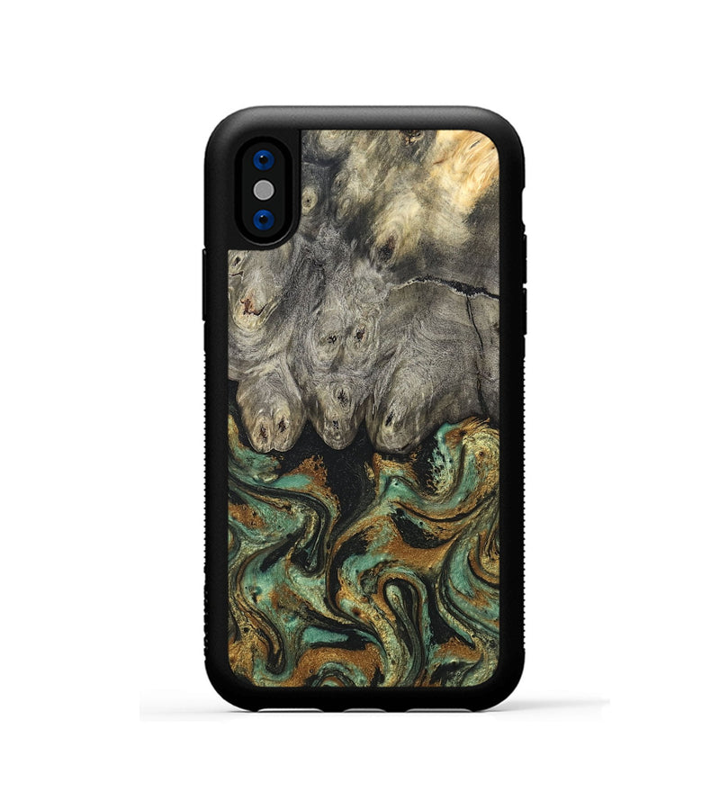 iPhone Xs Wood Phone Case - Essence (Green, 819566)