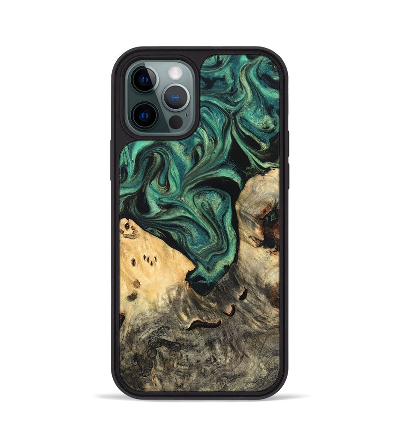 iPhone 12 Pro Wood Phone Case - Jazlyn (Green, 819569)