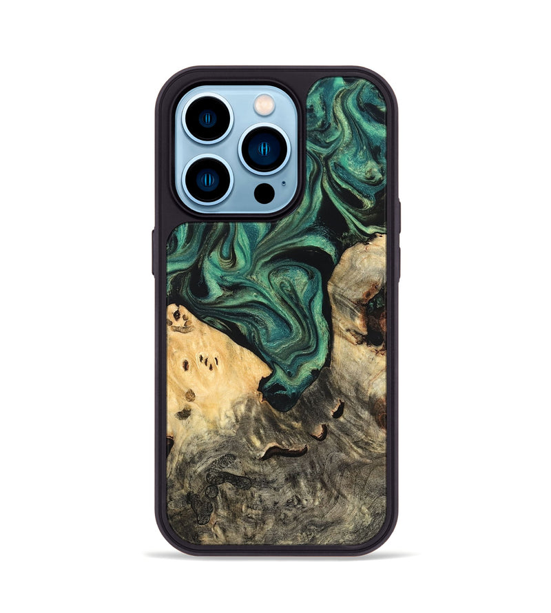 iPhone 14 Pro Wood Phone Case - Jazlyn (Green, 819569)
