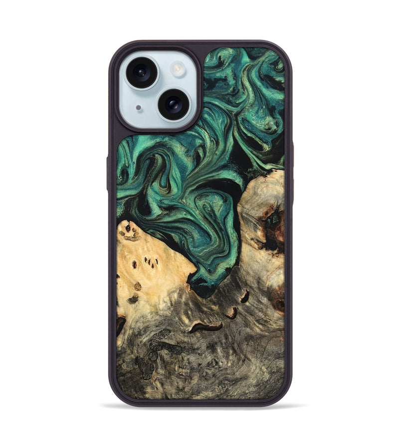iPhone 15 Wood Phone Case - Jazlyn (Green, 819569)