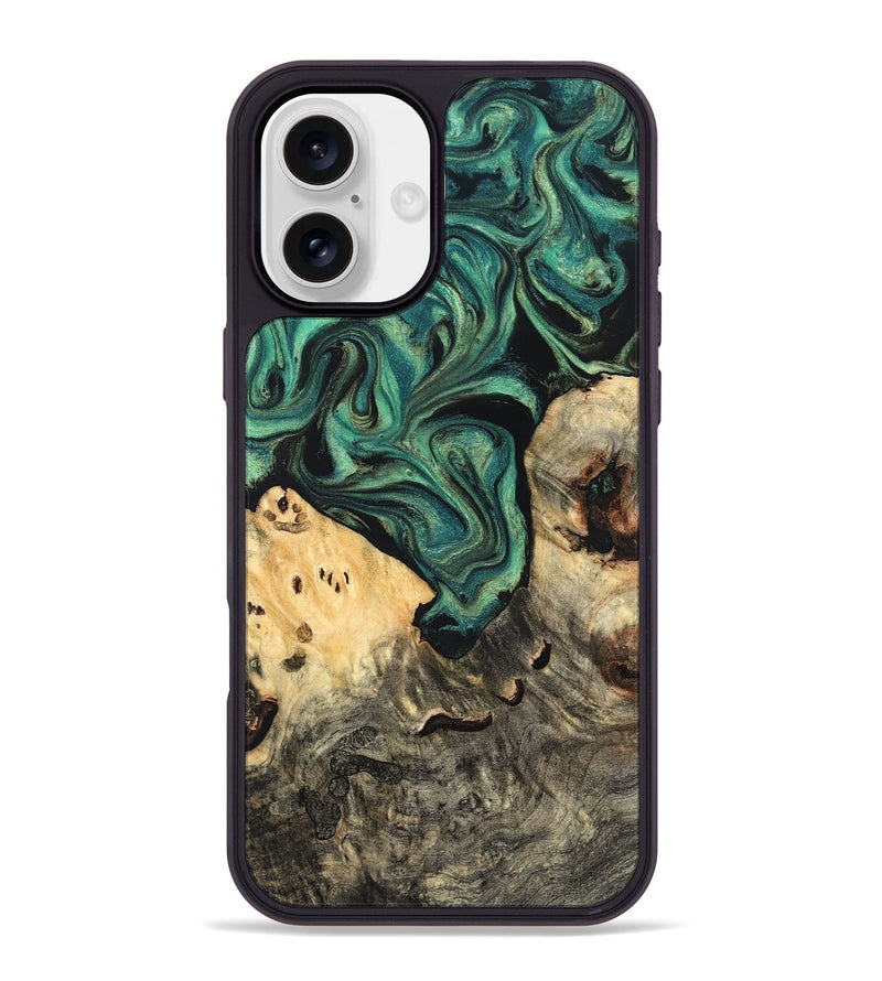 iPhone 16 Plus Wood Phone Case - Jazlyn (Green, 819569)