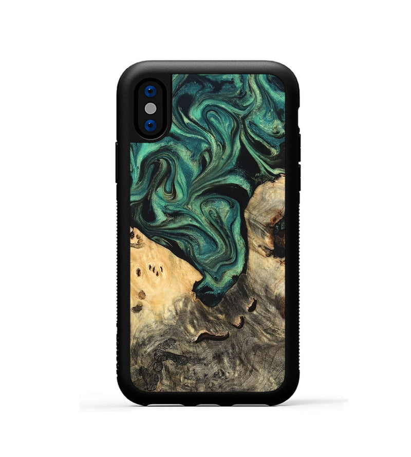 iPhone Xs Wood Phone Case - Jazlyn (Green, 819569)