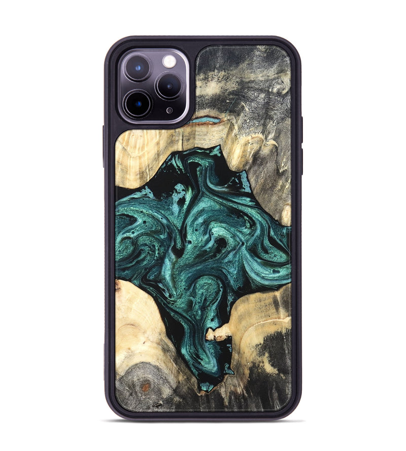 iPhone 11 Pro Max Wood Phone Case - Simone (Green, 819571)