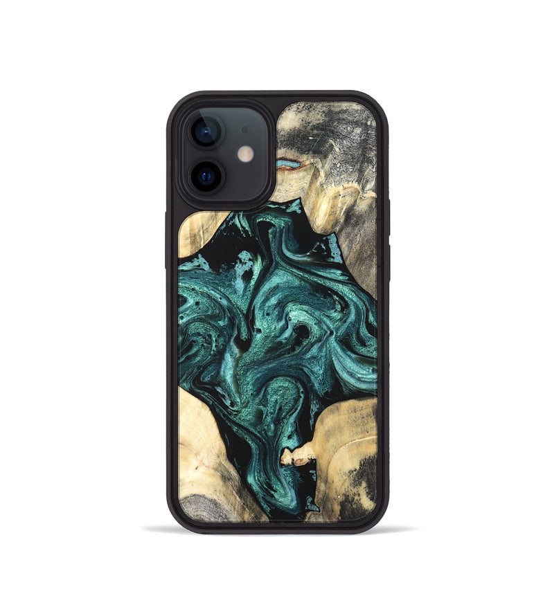 iPhone 12 mini Wood Phone Case - Simone (Green, 819571)