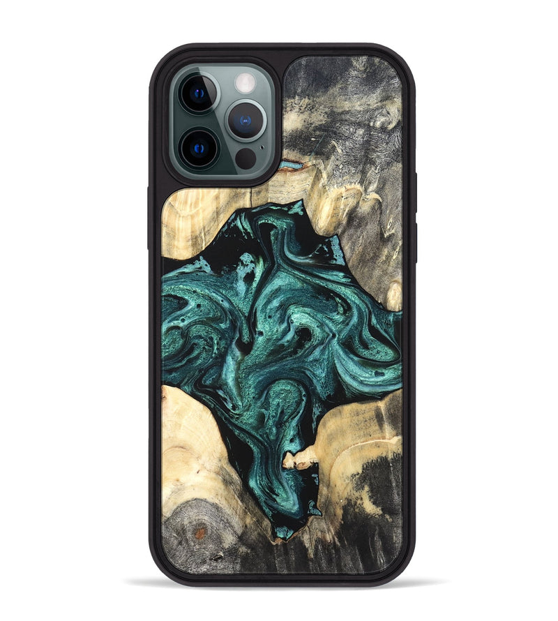 iPhone 12 Pro Max Wood Phone Case - Simone (Green, 819571)