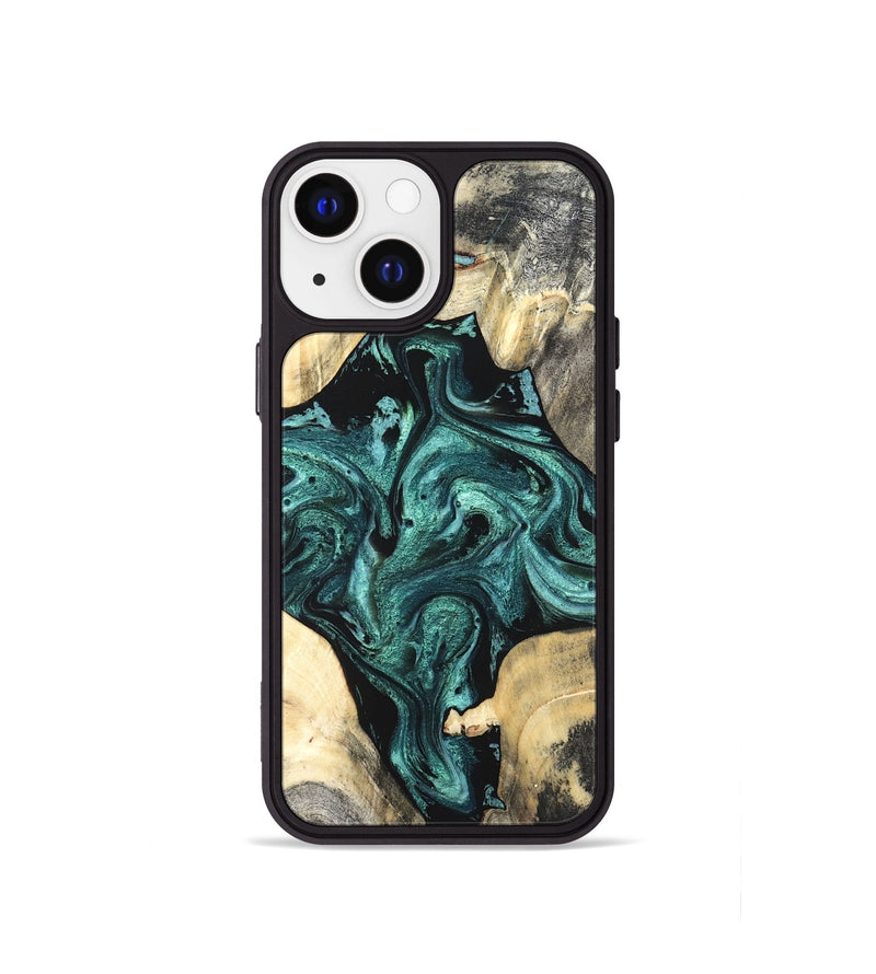 iPhone 13 mini Wood Phone Case - Simone (Green, 819571)