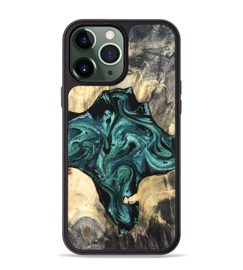 iPhone 13 Pro Max Wood Phone Case - Simone (Green, 819571)
