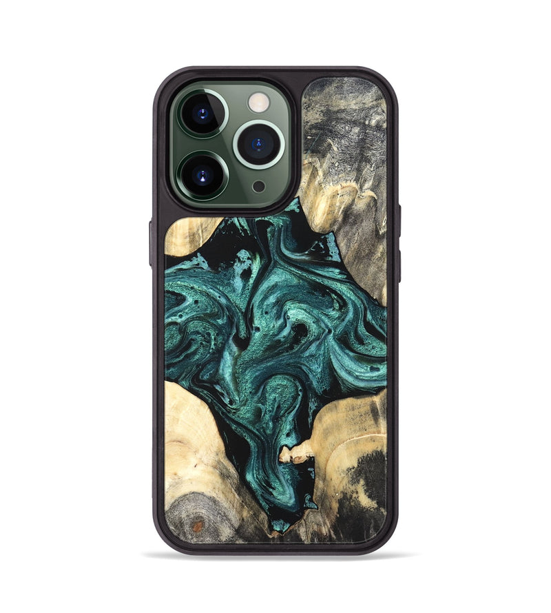 iPhone 13 Pro Wood Phone Case - Simone (Green, 819571)