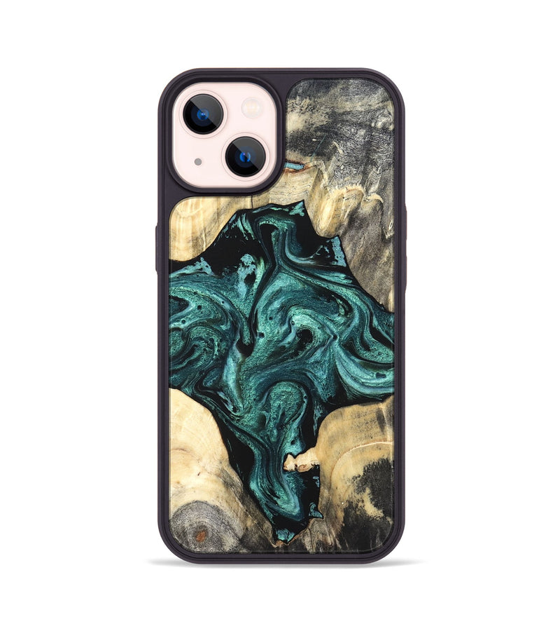 iPhone 14 Wood Phone Case - Simone (Green, 819571)